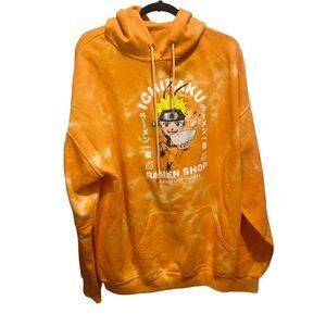 Naruto‎ Shippuden Anime Men's Ichiraku Ramen Shop Tie-Dye Hoodie Size 2XL NWT